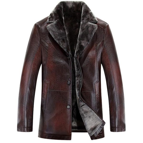 men leather jackets new arrival winter brand velvet thick warm motorcycle business casual mens leather jackets coats plus size m-5xl, Black;brown